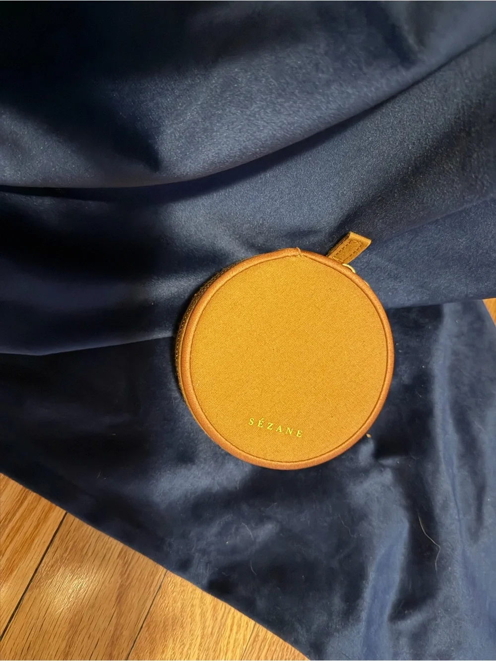 Sézane Round Mustard Jewelry Pouch